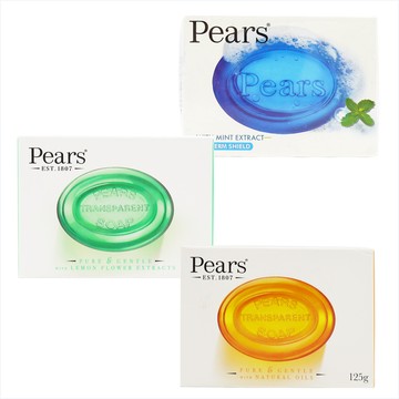 Pears 梨牌 香皂 125g 沁涼清新(藍)/深層潔淨(綠)/溫和保濕(橘)｜全店$299 全家取貨免運｜領券9折｜APP下單最高再賺22%點數⚡