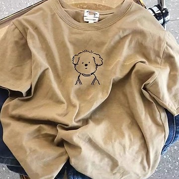 【台灣出貨】 純棉短袖t恤 女生上衣 女生t 寬鬆t100純棉短袖t恤女夏季新款卡通印花半袖慵懶港味原宿風ins上衣潮