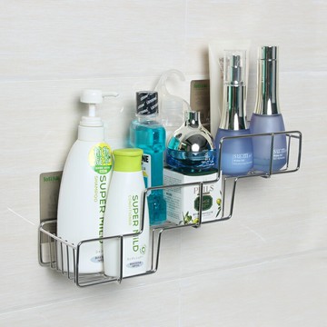 免打孔衛生間浴室置物架吸壁式收納架洗發水掛架沐浴露自粘儲物架