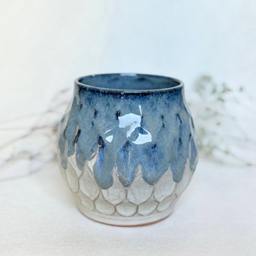 蔚藍海岸。盆栽 陶盆 有孔花盆 手工陶器 新年禮物