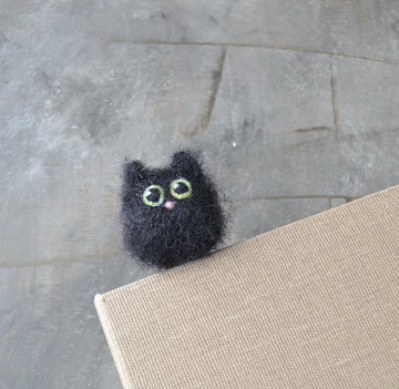 黑貓書籤 針氈羊毛定製書簽 可愛貓咪愛好者禮物