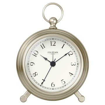 Fountain Designs 傑生懷錶桌掛鐘 5.4吋  晨曦銀
