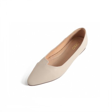 KOKKO唯美拼接柔軟羊皮包鞋白色