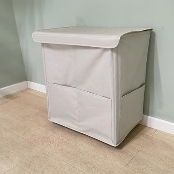 雙格帶輪帶口袋臟衣籃 浴室臟衣物收納框日式家用折疊防水洗衣籃