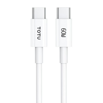 TOTU 拓途 CB-1系列 PD充電線 傳輸線 Type-C-Type-C 快充線 6A/60W Max 白色  1m  1條