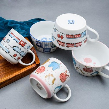 日本進口卡通杯子創意可愛風馬克杯男生陶瓷杯一對情侶款水杯簡約