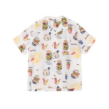 CHUMS Food Pattern S/S Shirt 男 短袖襯衫 白色 CH021264W001