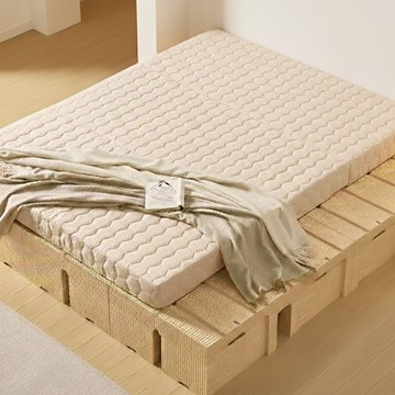 ALTTEURI 三折式床墊 200 x 110 x 8cm  超級單人床  淺米色