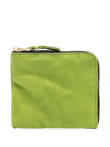 Comme Des Garçons Wallet - zip-up leather cardholder - unisex - Calf Leather - One Size - Green