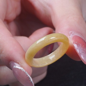 黃翡翡翠戒指戒圈 | 國際14圍 | 天然緬甸玉翡翠A貨 | 送禮