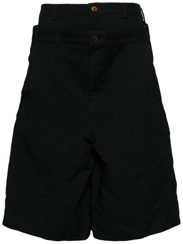 Comme des Garçons Homme - double waistband shorts - men - Polyester - M - Black