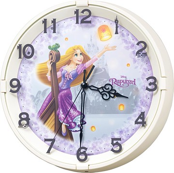 免運 日本 RHYTHM 8MG817MC10 魔髮奇緣 時鐘 掛鐘 壁鐘 夜光 自動點燈 靜音連續秒針 迪士尼 日本代購