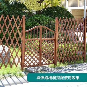 柵欄花門庭院院子門菜園花園門雙開門籬笆門木柵欄木圍籬防腐木門