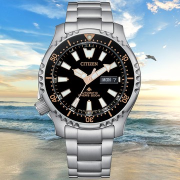 CITIZEN星辰 PROMASTER系列 鋼鐵河豚 200米 潛水機械腕錶 42mm/NY0160-66E