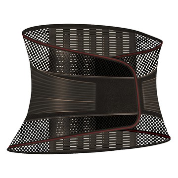 TRUSTO 薄款透氣網眼護腰 五根鋼版支撐護腰 黑色  L  1個
