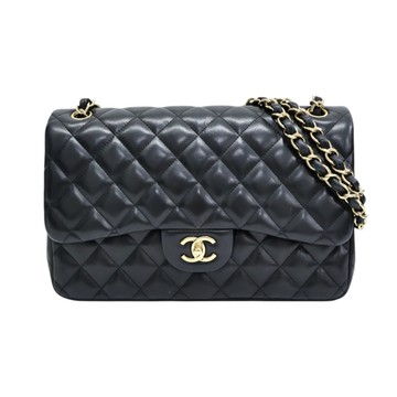 CHANEL 香奈兒 黑色 羊皮 COCO Jumbo 30 肩背包 金釦 【二手名牌BRAND OFF】