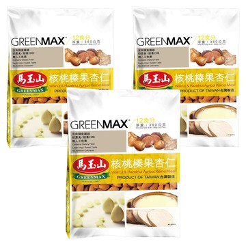 馬玉山 核桃榛果杏仁 台灣製造 含有膳食纖維 奶素食/ 甜香口味  360g  3袋