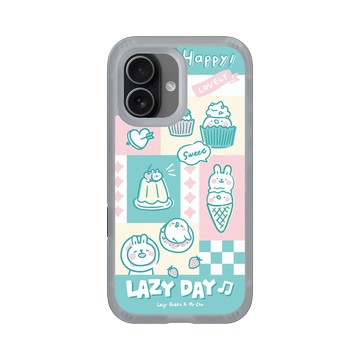 iPhone 17 AirX 流變灰 - 懶散兔與啾先生 Lazy Rabbit and Mr.Chu - 粉嫩夏日