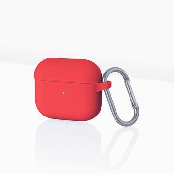 AirPods 3 保護殼/套 AirPods 3 保護套 無線藍牙耳機 保護殼 第3代 舒適矽膠 掛勾設計 適用 Apple 蘋果 - 經典紅