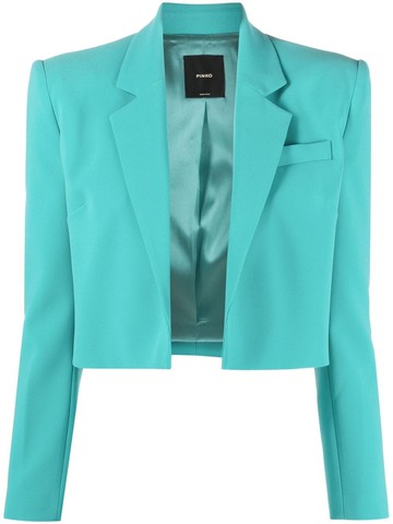 PINKO - cropped single-breasted blazer - women - Acetate/Polyester/Elastane/Polyester - 40 - Green