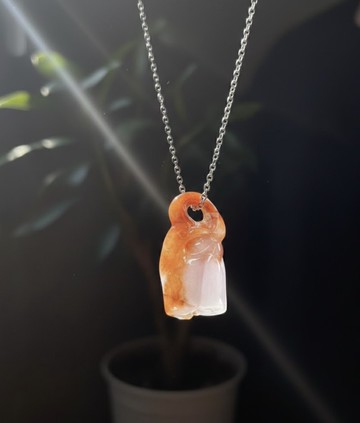 紫羅蘭飄紅翡雙彩翡翠蓮藕項鍊 | 天然緬甸玉翡翠A貨 | 送禮