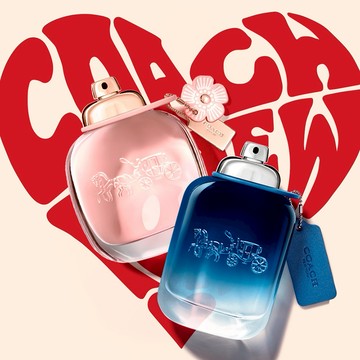 【COACH】男女對香組(芙洛麗淡香精90ml+時尚藍調淡香水100ml.附紙袋)