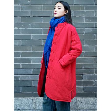 中式復古棉襖中國風新年唐裝女大人拜年服旗袍式上衣加厚夾棉保暖