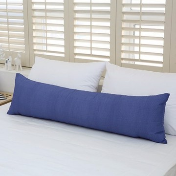 I'm Living 泡泡紗長形抱枕 海軍藍 全身支撐 舒適透氣 可水洗  大(35 x 120cm)
