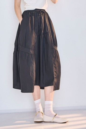 黑色解構寬版長裙