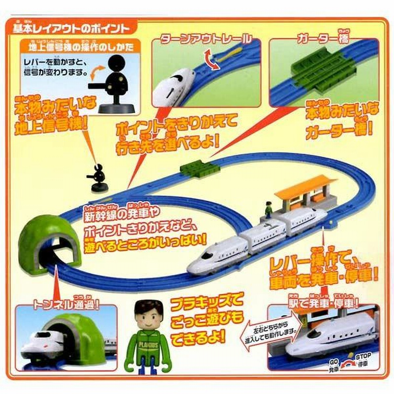 大特価!!】 プラレール N700A新幹線ベーシックセット プラキッズ⭐️黄色新幹線など追加⭐️