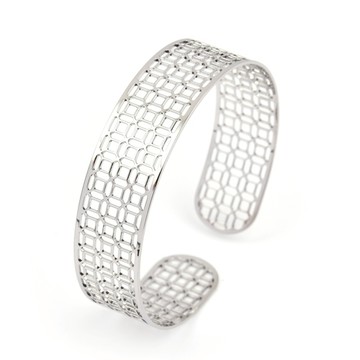 Magi-Steel｜台灣窗花手環-富貴豐盛(窄版,銀色)