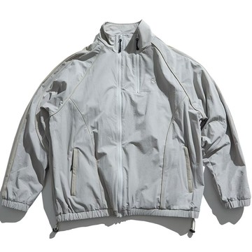 UNDER PEACE 25AW PULSE / TRACK JACKET 不對稱雙拉鍊 運動機能 外套 (時尚灰色)