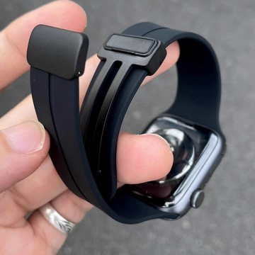 46MM 錶帶 適用 iwatch10 S10/9/8 ultra2 watch 7/6/5/4/3代 硅膠磁吸扣