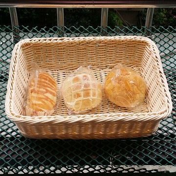 仿藤編面包籃子面包筐食品籃水果籃干果盤果盆果盤長方形水果籃