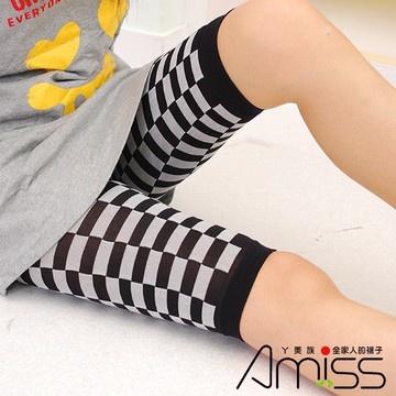 【Amiss】五分印花內搭-黑白方格(賽車格) A712-6