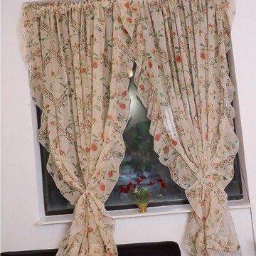 碎花窗紗可定制門簾唯美客廳陽臺臥室隔斷紗簾窗簾