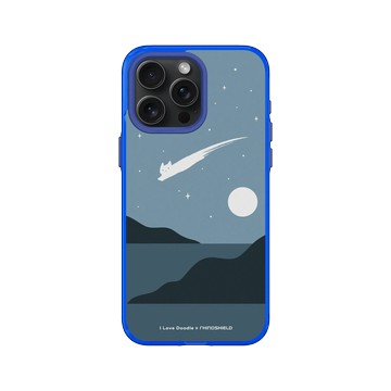 iPhone 15 Pro Max Clear 激光藍 - ilovedoodle (Lim Heng Swee) - Cat Landscape - Meteor 貓咪流星