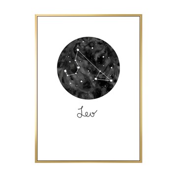 獅子座 Leo 星座裝飾畫  59.4 x 42cm  金色