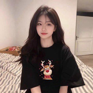 免運 設計感美式上衣 純棉寬鬆短袖t恤 正韓 短袖t恤女 棉質 夏天女裝 可愛白色上衣 短t 寬t 下半身失蹤 1000