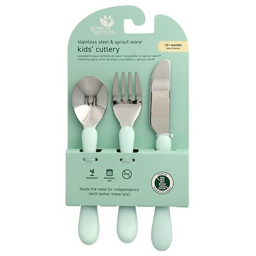 Green Sprouts, 不鏽鋼和 Sprout Ware® 兒童餐具，12 個月以上，3 件