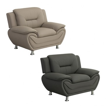 【IDEA】溫頓飽滿舒適貓抓皮革單人沙發椅/貓抓皮沙發(2色任選)米色