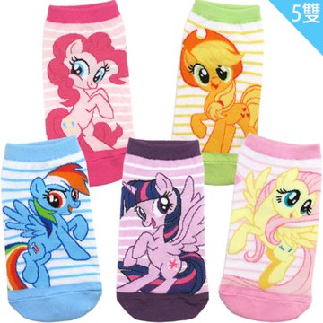 兒童襪子女童襪彩虹小馬童襪短襪直版襪隨機5入組15-22cm 965507【卡通小物】