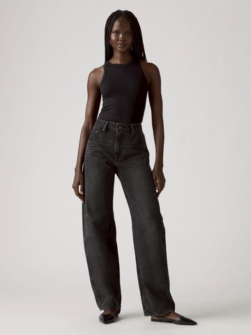 Baggy Dad Barrel 中腰桶型牛仔寬褲 / 黑灰 人氣新品