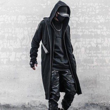 暗黑系男巫師秋季新款韓版潮流風衣刺客長款斗篷披風雙層連帽外套