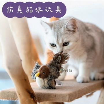【汪喵森活】 仿真 貓咪玩具 小鳥玩具 老鼠玩具 刺蝟 原生羽毛 發聲玩具 陪伴玩具 貓玩具 仿真貓玩具 抱枕玩具 貓咪