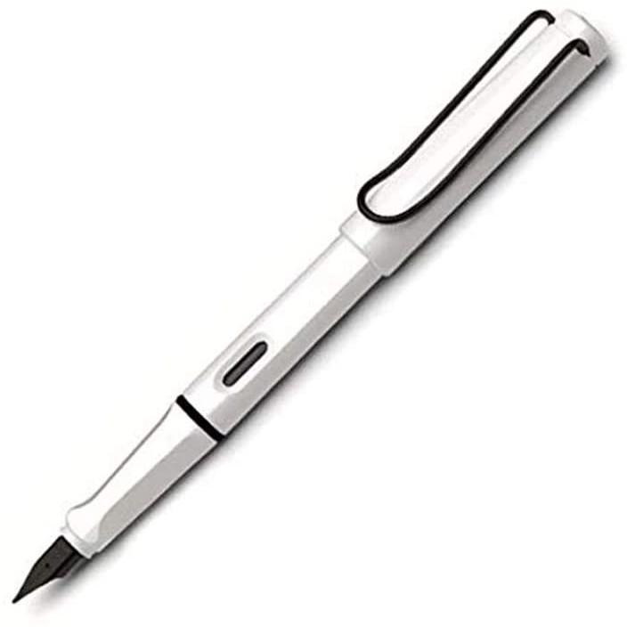 LAMY ラミー 万年筆 EF 極細字 サファリ ホワイト ブラッククリップ L19WTB-EF 両用式 限定 正規輸入品