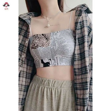 薇衣//bar top抹胸 文胸 胸墊 吊帶冰絲四季款內衣女學生韓版初中生少女吊帶背心女外穿裹胸抹胸薄款