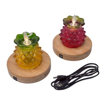 【新韻傳音】開運旺來心燈-好運旺旺來 小鳳梨電子蠟燭燈 鳳梨蠟燭燈 旺來蠟燭燈 拜拜 開運招財 鳳梨燈 Y168