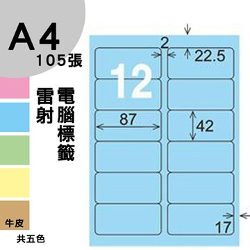 龍德 電腦標籤紙 12格 LD-810-B-B  淺藍色 1000張 列印 標籤 三用標籤 貼紙 另有其他型號/顏色/張數