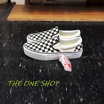 VANS Slip On Platform 厚底 棋盤格 懶人鞋 黑色 黑白 增高 帆布鞋 經典 VN00018EBWW